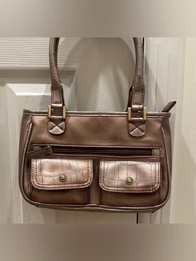 Y2K Liz Claiborne Rose Gold Shoulder Bag